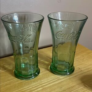 😄Coca Cola Green Glass vintage Libby